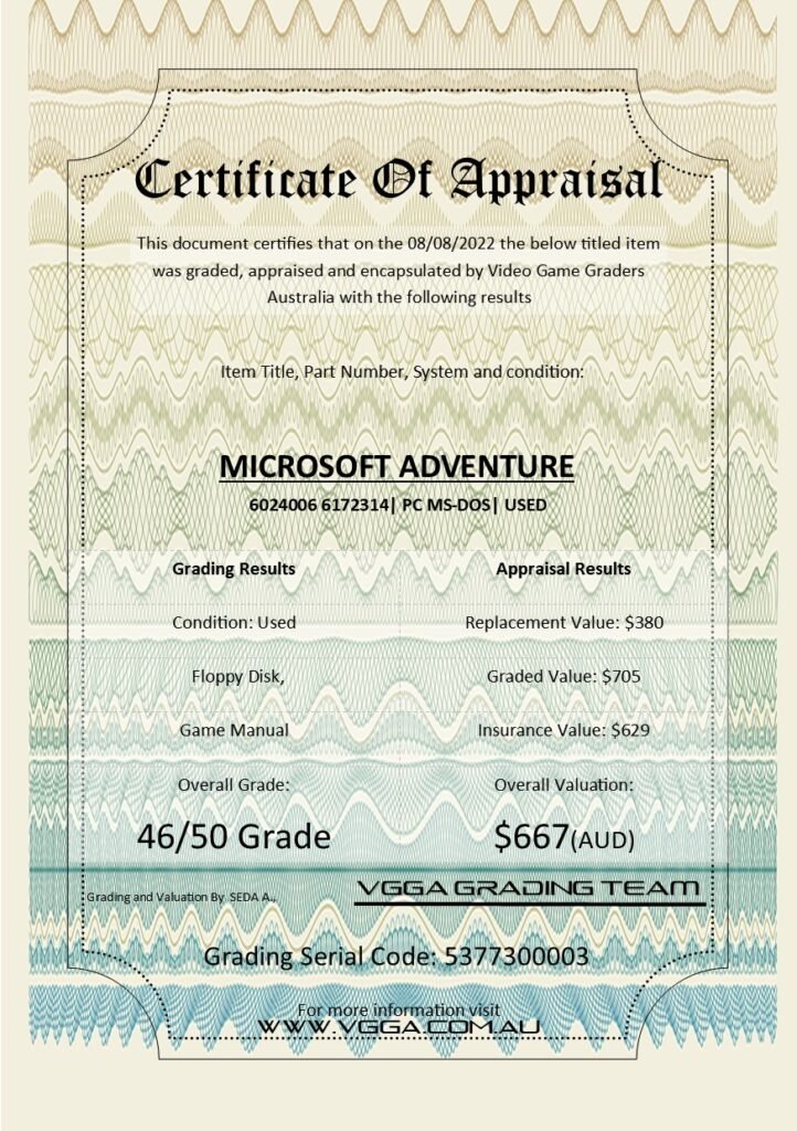 Certificate microsoft adventure
